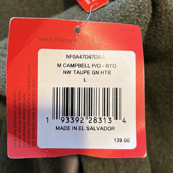 New North Face 1/2 zip with zippered pockets! - Picture 3 of 5